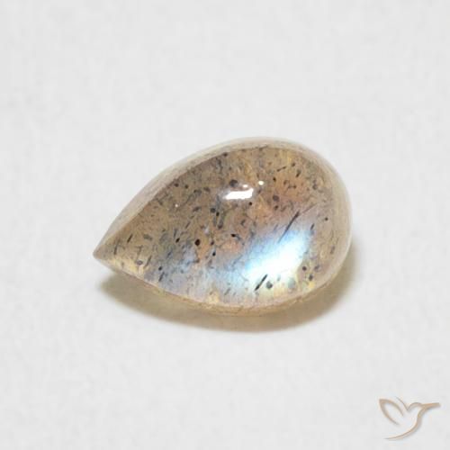 0.53ct Naturale Multicolore Labradorite, Forma a pera, Traslucido