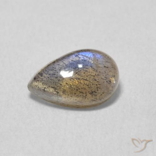 0.58ct Naturale Multicolore Labradorite, Forma a pera, Traslucido
