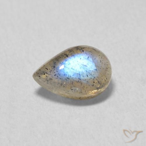 0.60ct Naturale Multicolore Labradorite, Forma a pera, Traslucido