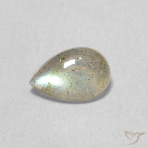 0.38ct Naturale Multicolore Labradorite, Forma a pera, Traslucido