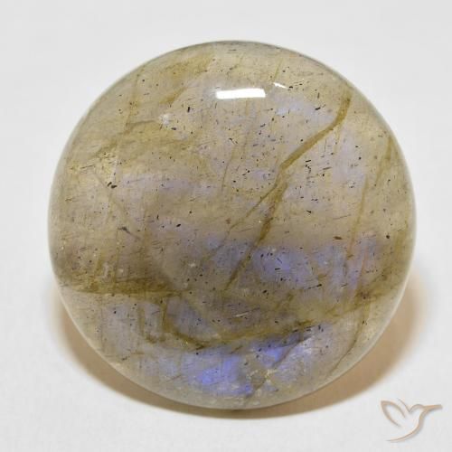 30.47ct Naturale Multicolore Labradorite, Rotondo, Traslucido