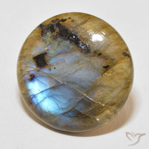 Labradorite Multicolore naturale da 31.45 ct, Rotondo, Traslucido