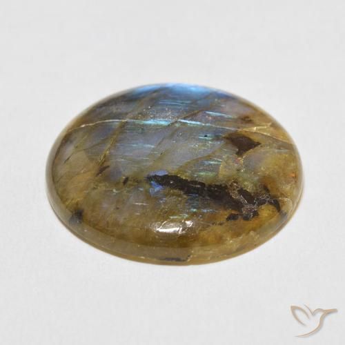 Labradorite Multicolore naturale da 31.45 ct, Rotondo, Traslucido