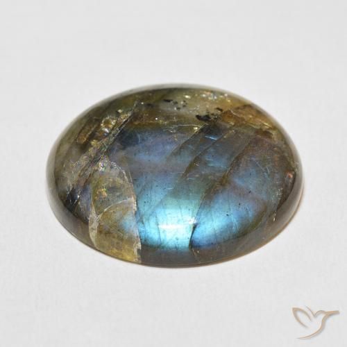 Labradorite Multicolore naturale da 33.96 ct, Rotondo, Traslucido