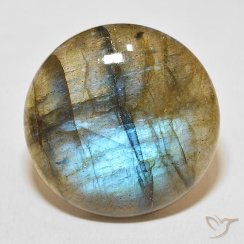 33.08ct Naturale Multicolore Labradorite, Rotondo, Traslucido