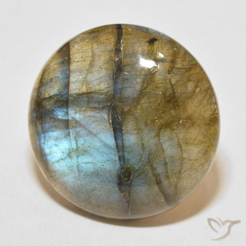 Labradorite Multicolore naturale da 33.08 ct, Rotondo, Traslucido