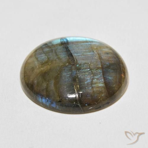 Labradorite Multicolore naturale da 33.08 ct, Rotondo, Traslucido