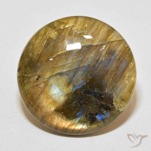 Labradorite Multicolore naturale da 28.60 ct, Rotondo, Traslucido