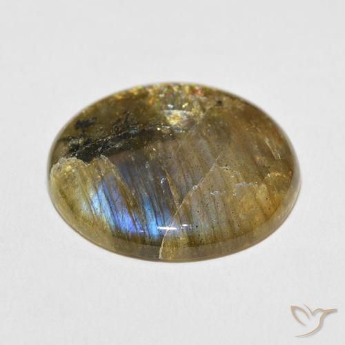 Labradorite Multicolore naturale da 28.60 ct, Rotondo, Traslucido