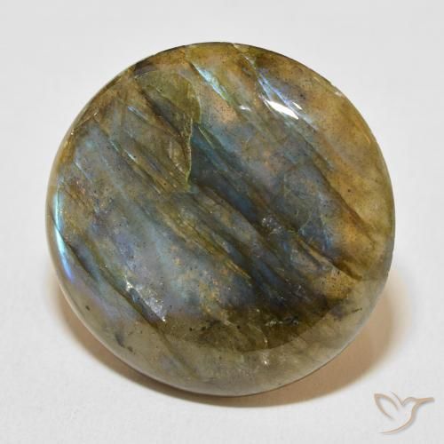 Labradorite Multicolore naturale da 27.33 ct, Rotondo, Traslucido