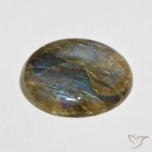 Labradorite Multicolore naturale da 27.33 ct, Rotondo, Traslucido