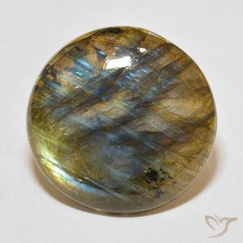 27.85ct Naturale Multicolore Labradorite, Rotondo, Traslucido
