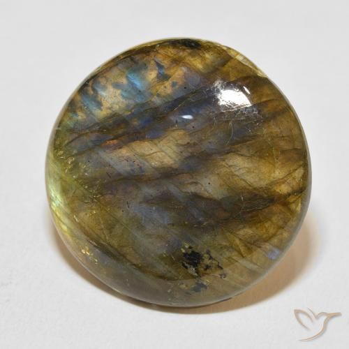 Labradorite Multicolore naturale da 27.85 ct, Rotondo, Traslucido