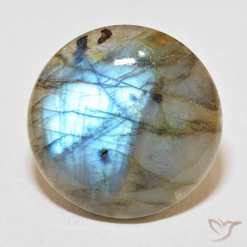 35.82ct Naturale Multicolore Labradorite, Rotondo, Traslucido