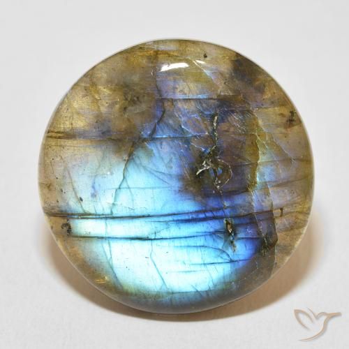 33.10ct Naturale Multicolore Labradorite, Rotondo, Traslucido