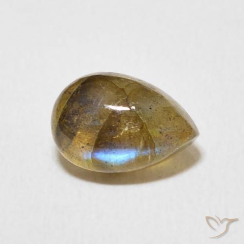Labradorite Multicolore naturale da 1.75 ct, Forma a pera, Traslucido
