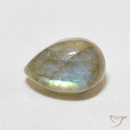 Labradorite Multicolore naturale da 2.42 ct, Forma a pera, Traslucido