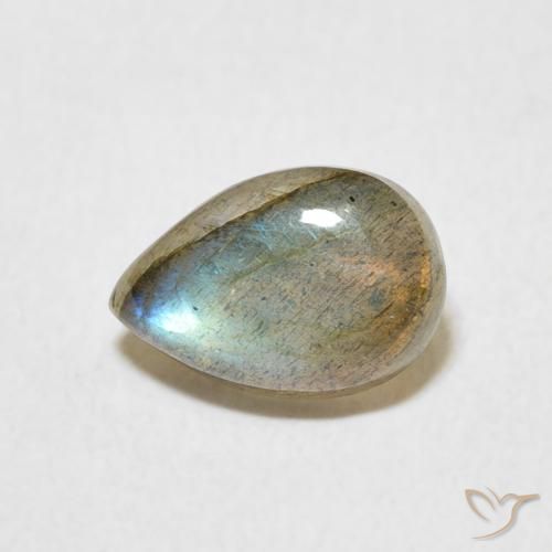 1.53ct Naturale Multicolore Labradorite, Forma a pera, Traslucido
