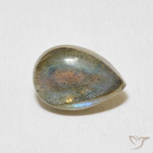 Labradorite Multicolore naturale da 1.53 ct, Forma a pera, Traslucido