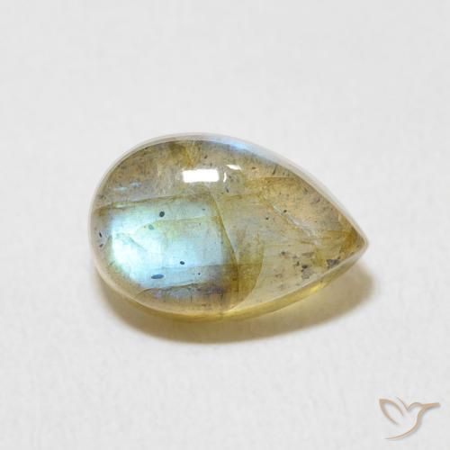 Labradorite Multicolore naturale da 2.47 ct, Forma a pera, Traslucido