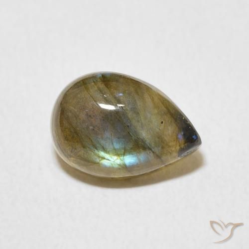 Labradorite Multicolore naturale da 2.18 ct, Forma a pera, Traslucido