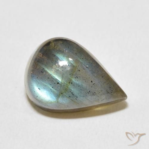 Labradorite Multicolore naturale da 6.96 ct, Forma a pera, Traslucido