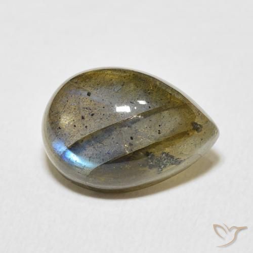Labradorite Multicolore naturale da 6.74 ct, Forma a pera, Traslucido