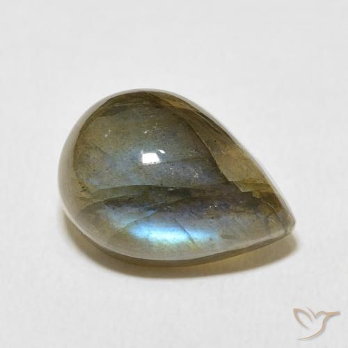 Labradorite Multicolore naturale da 6.89 ct, Forma a pera, Traslucido