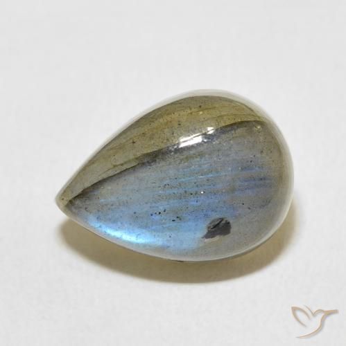 7.29ct Naturale Multicolore Labradorite, Forma a pera, Traslucido