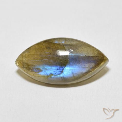 9.13ct Naturale Multicolore Labradorite, Taglio marquise, Traslucido
