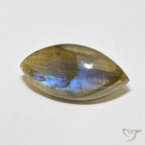 Labradorite Multicolore naturale da 9.13 ct, Taglio marquise, Traslucido