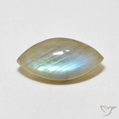 9.70ct Naturale Multicolore Labradorite, Taglio marquise, Traslucido