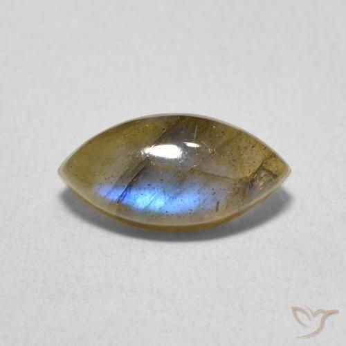 2.54ct Naturale Multicolore Labradorite, Taglio marquise, Traslucido