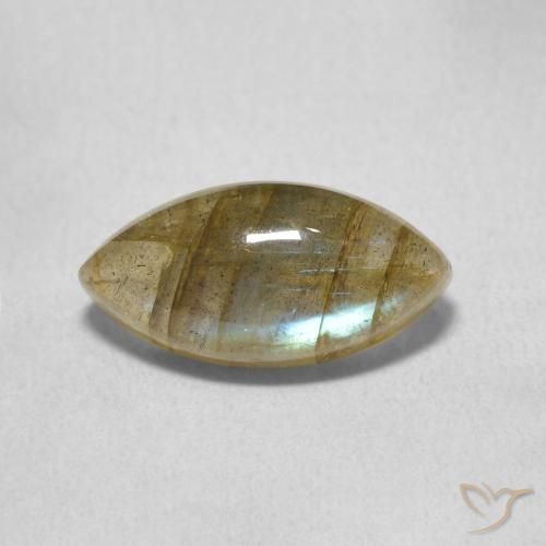 2.54ct Naturale Multicolore Labradorite, Taglio marquise, Traslucido