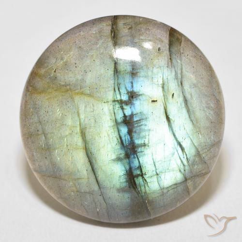31.15ct Naturale Multicolore Labradorite, Rotondo, Traslucido