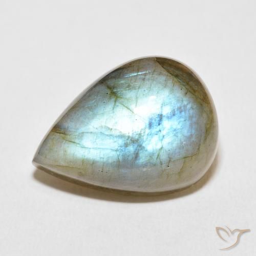 17.88ct Naturale Multicolore Labradorite, Forma a pera, Traslucido