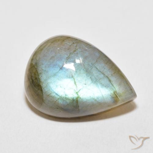 Labradorite Multicolore naturale da 17.88 ct, Forma a pera, Traslucido