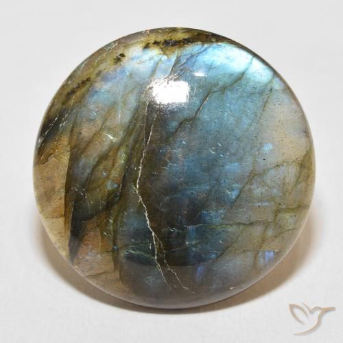 32.38ct Naturale Multicolore Labradorite, Rotondo, Traslucido