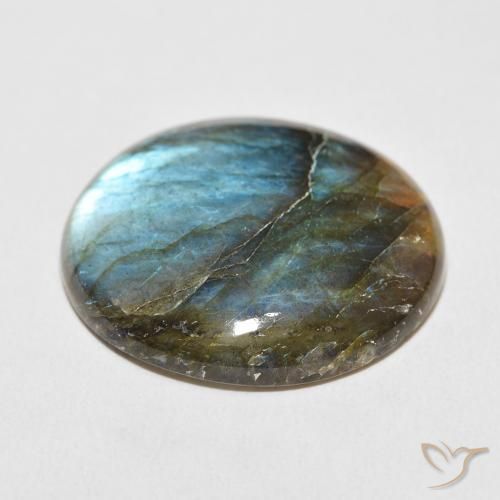 Labradorite Multicolore naturale da 32.38 ct, Rotondo, Traslucido