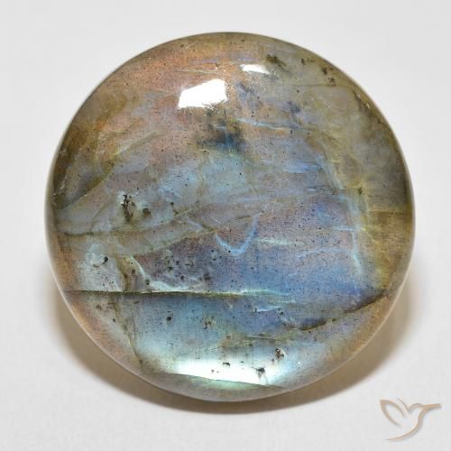 34.40ct Naturale Multicolore Labradorite, Rotondo, Traslucido