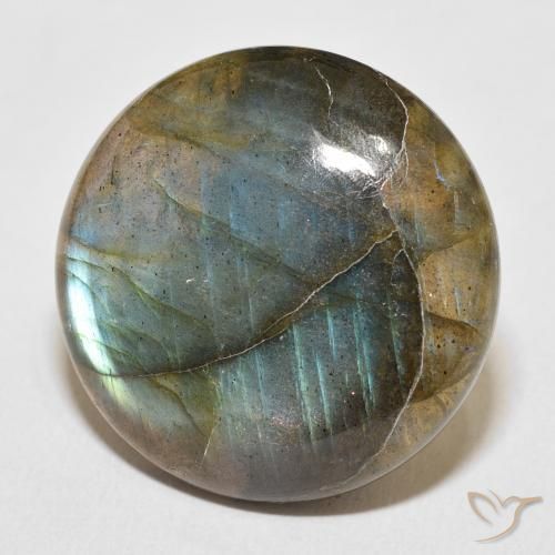 Labradorite Multicolore naturale da 33.59 ct, Rotondo, Traslucido