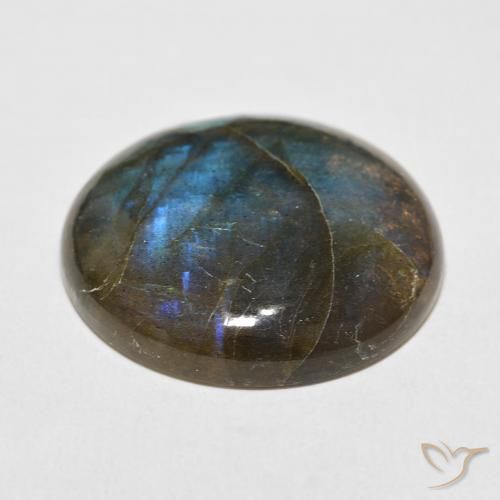 Labradorite Multicolore naturale da 33.59 ct, Rotondo, Traslucido