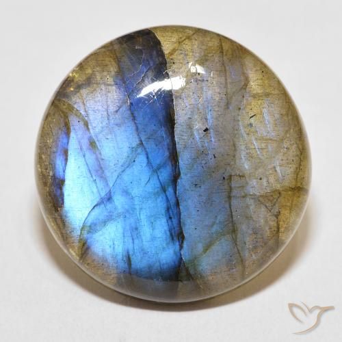 33.60ct Naturale Multicolore Labradorite, Rotondo, Traslucido