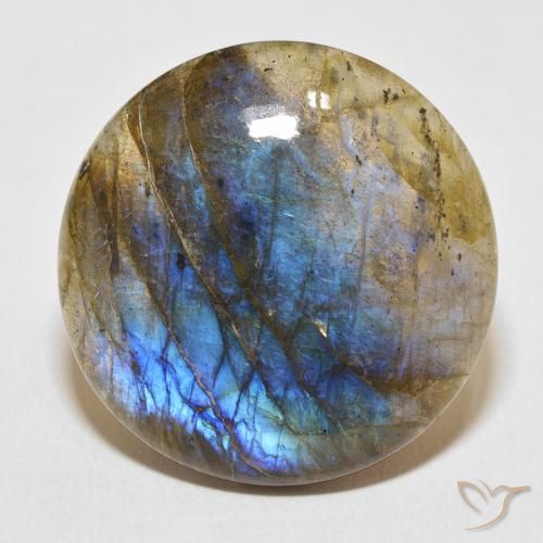 28.95ct Naturale Multicolore Labradorite, Rotondo, Traslucido