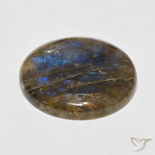 Labradorite Multicolore naturale da 28.95 ct, Rotondo, Traslucido