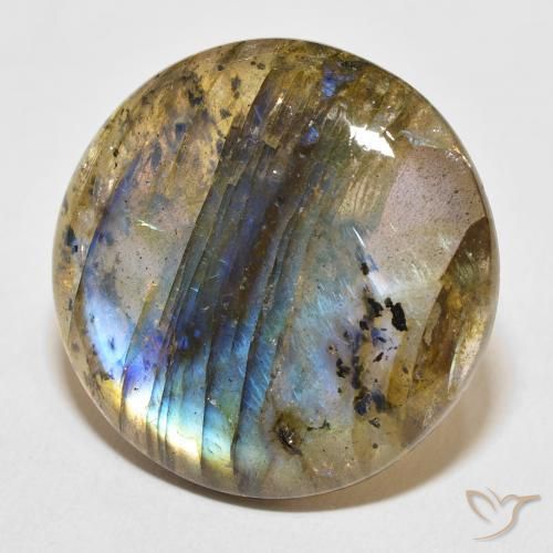 Labradorite Multicolore naturale da 28.11 ct, Rotondo, Traslucido