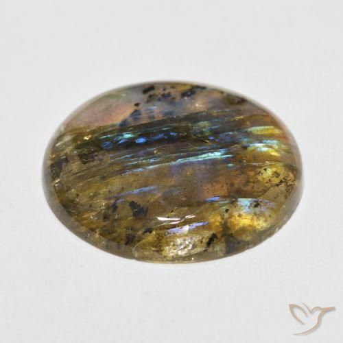 Labradorite Multicolore naturale da 28.11 ct, Rotondo, Traslucido