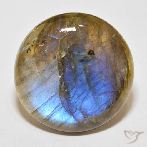 30.59ct Naturale Multicolore Labradorite, Rotondo, Traslucido
