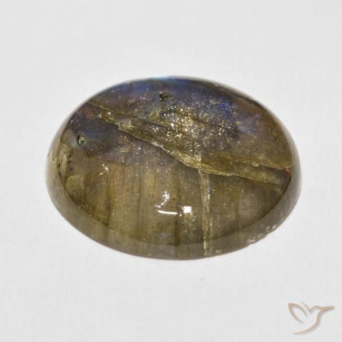 Labradorite Multicolore naturale da 30.59 ct, Rotondo, Traslucido