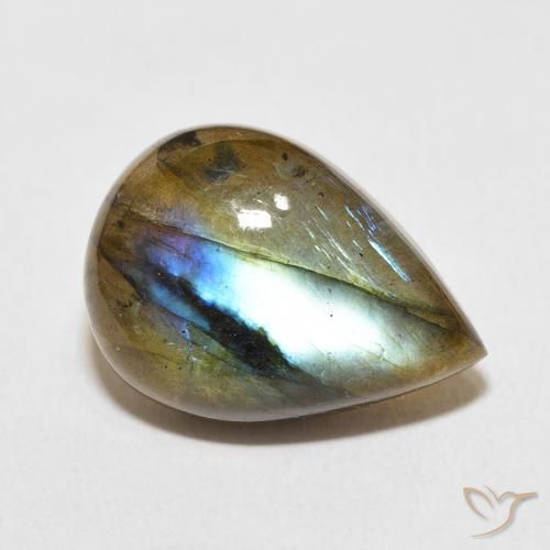 Labradorite Multicolore naturale da 11.18 ct, Forma a pera, Traslucido